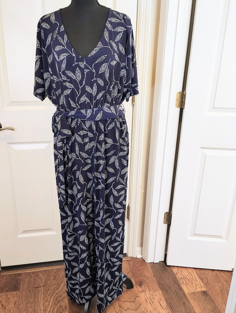 NEW LANE BRYANT Wide-Leg  Navy Jumpsuit Modern Boho Mother's Day Size 14/16/XL